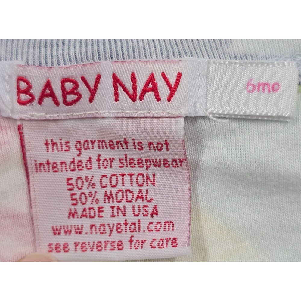 Baby Nay Infant Girl 6M Floral Peplum Wrap Top and Leggings Set Mint Pink Navy - Picture 6 of 10